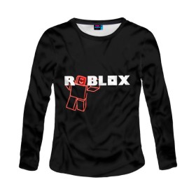 Женский лонгслив 3D с принтом Роблокс Roblox в Санкт-Петербурге, 100% полиэстер | длинные рукава, круглый вырез горловины, полуприлегающий силуэт | roblox | геометрия | игры | квадраты | линии | роблокс