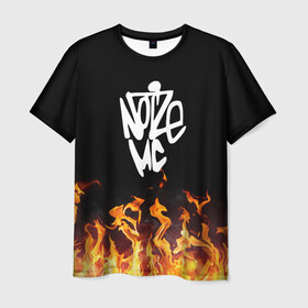 Мужская футболка 3D с принтом Noize MC в Санкт-Петербурге, 100% полиэфир | прямой крой, круглый вырез горловины, длина до линии бедер | Тематика изображения на принте: hip hop | noize | noize mc | rap | музыка | нойз | нойз мс | реп | рэп | хип хоп