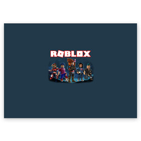 Поздравительная открытка с принтом ROBLOX в Санкт-Петербурге, 100% бумага | плотность бумаги 280 г/м2, матовая, на обратной стороне линовка и место для марки
 | roblox | игра | компьютерная игра | логотип | онлайн | онлайн игра | роблакс | роблокс