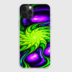 Чехол для iPhone 12 Pro с принтом NEON&ACID в Санкт-Петербурге, силикон | область печати: задняя сторона чехла, без боковых панелей | abstract | abstraction | color | fractal | geometry | paitnt | polygon | polygonal | psy | абстракция | геометрия | краски | неоновые | полигоны | психоделика | фрактал