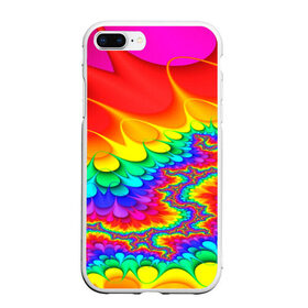 Чехол для iPhone 7Plus/8 Plus матовый с принтом TIE-DYE в Санкт-Петербурге, Силикон | Область печати: задняя сторона чехла, без боковых панелей | abstract | abstraction | color | fractal | geometry | paitnt | polygon | polygonal | psy | абстракция | геометрия | краски | неоновые | полигоны | психоделика | фрактал