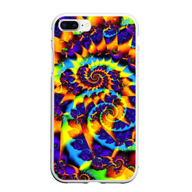 Чехол для iPhone 7Plus/8 Plus матовый с принтом TIE-DYE COLOR в Санкт-Петербурге, Силикон | Область печати: задняя сторона чехла, без боковых панелей | abstract | abstraction | color | fractal | geometry | paitnt | polygon | polygonal | psy | абстракция | геометрия | краски | неоновые | полигоны | психоделика | фрактал