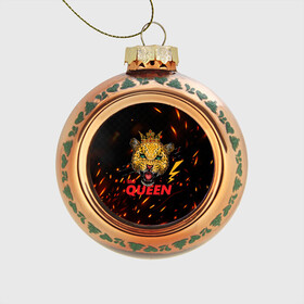 Стеклянный ёлочный шар с принтом the Queen в Санкт-Петербурге, Стекло | Диаметр: 80 мм | Тематика изображения на принте: queen | большая кошка | королева | корона | кошка | леопард | львица | молния