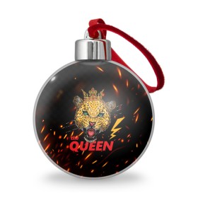 Ёлочный шар с принтом the Queen в Санкт-Петербурге, Пластик | Диаметр: 77 мм | queen | большая кошка | королева | корона | кошка | леопард | львица | молния