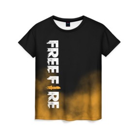 Женская футболка 3D с принтом Free fire в Санкт-Петербурге, 100% полиэфир ( синтетическое хлопкоподобное полотно) | прямой крой, круглый вырез горловины, длина до линии бедер | free fire | freefire | игра free fire | игра фрифаер | фри файр | фрифаер