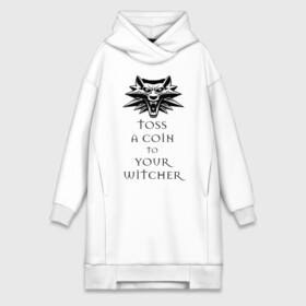 Платье-худи хлопок с принтом Toss a coin to your witcher в Санкт-Петербурге,  |  | the witcher | witcher | ведьмак