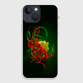 Чехол для iPhone 13 mini с принтом Медуза Горгона в Санкт-Петербурге,  |  | art | green | monster | арт | боги | волосы | герой | горгона | девушка | злодей | змея | медуза | миф | мифическая | мифология | монстр | персонаж | прикольная | сказка | фантастика | фэнтези