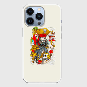 Чехол для iPhone 13 Pro с принтом Пират в Санкт-Петербурге,  |  | Тематика изображения на принте: art | pirate | skull | арт | борода | дым | капитан | кости | костюм | листья | море | моряк | надпись | нож | оружие | пират | пистолет | попугай | прикольная | птица | череп