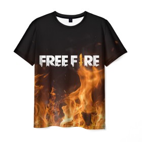 Мужская футболка 3D с принтом FREE FIRE в Санкт-Петербурге, 100% полиэфир | прямой крой, круглый вырез горловины, длина до линии бедер | free fire | freefire | игра free fire | игра фрифаер | фри файр | фрифаер