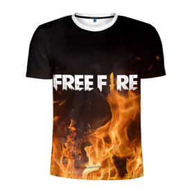 Мужская футболка 3D спортивная с принтом FREE FIRE в Санкт-Петербурге, 100% полиэстер с улучшенными характеристиками | приталенный силуэт, круглая горловина, широкие плечи, сужается к линии бедра | free fire | freefire | игра free fire | игра фрифаер | фри файр | фрифаер