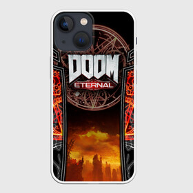 Чехол для iPhone 13 mini с принтом DOOM ETERNAL в Санкт-Петербурге,  |  | bethesda | deathmatch | doom 2019 | doom 3 | doom 4 | doom 5 | doom eternal | doom eternal 2019 | doom slayer | eternal doom | game | id techшутер | lan | дум | дум 3 | дум 4 | дум 5 | дум слеер | дум этернал