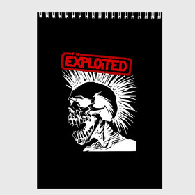 Скетчбук с принтом The Exploited в Санкт-Петербурге, 100% бумага
 | 48 листов, плотность листов — 100 г/м2, плотность картонной обложки — 250 г/м2. Листы скреплены сверху удобной пружинной спиралью | punks | punks not dead | the exploited | панк не сдох | панки | уоти | череп | эксплоитед