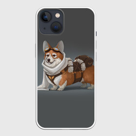 Чехол для iPhone 13 с принтом КОРГИ ПИЛОТ в Санкт-Петербурге,  |  | animals | corgi | dogs | pets | puppies | queen | животные | корги | королева | песики | питомцы | собаки | щенки