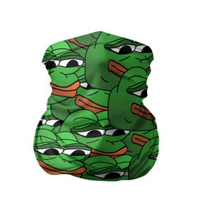Бандана-труба 3D с принтом Pepe The Frog в Санкт-Петербурге, 100% полиэстер, ткань с особыми свойствами — Activecool | плотность 150‒180 г/м2; хорошо тянется, но сохраняет форму | frog | meme | memes | pepe | pepe the frog | грустная жабка | лягушка | лягушонок пепе | мем | мемы