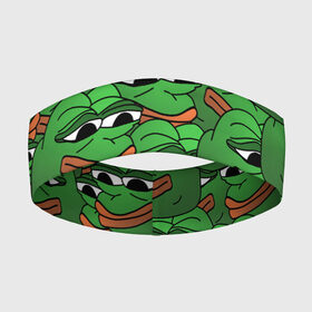 Повязка на голову 3D с принтом Pepe The Frog в Санкт-Петербурге,  |  | frog | meme | memes | pepe | pepe the frog | грустная жабка | лягушка | лягушонок пепе | мем | мемы