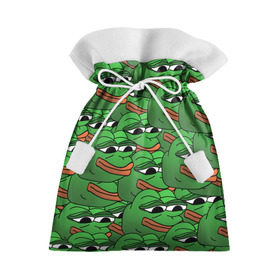 Подарочный 3D мешок с принтом Pepe The Frog в Санкт-Петербурге, 100% полиэстер | Размер: 29*39 см | frog | meme | memes | pepe | pepe the frog | грустная жабка | лягушка | лягушонок пепе | мем | мемы