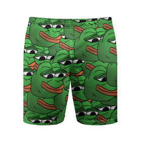 Мужские шорты спортивные с принтом Pepe The Frog в Санкт-Петербурге,  |  | frog | meme | memes | pepe | pepe the frog | грустная жабка | лягушка | лягушонок пепе | мем | мемы