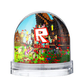 Снежный шар с принтом ROBLOX в Санкт-Петербурге, Пластик | Изображение внутри шара печатается на глянцевой фотобумаге с двух сторон | game | gamer | logo | roblox | игры | логотип | роблокс
