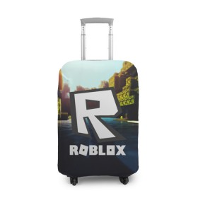 Чехол для чемодана 3D с принтом ROBLOX в Санкт-Петербурге, 86% полиэфир, 14% спандекс | двустороннее нанесение принта, прорези для ручек и колес | game | gamer | logo | roblox | игры | логотип | роблокс