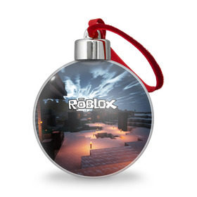 Ёлочный шар с принтом ROBLOX в Санкт-Петербурге, Пластик | Диаметр: 77 мм | Тематика изображения на принте: game | gamer | logo | roblox | игры | логотип | роблокс