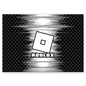 Поздравительная открытка с принтом Roblox. в Санкт-Петербурге, 100% бумага | плотность бумаги 280 г/м2, матовая, на обратной стороне линовка и место для марки
 | game | roblox | блок | игра | игрушка | лего | майнкрафт | персонажи | персонажи из кубиков | роблокс | робот
