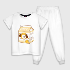 Детская пижама хлопок с принтом Chimmy juice в Санкт-Петербурге, 100% хлопок |  брюки и футболка прямого кроя, без карманов, на брюках мягкая резинка на поясе и по низу штанин
 | Тематика изображения на принте: bt21 | bts | chimmy | chimmy juice | бт21 | бтс