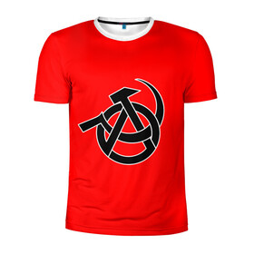 Мужская футболка 3D спортивная с принтом Анархия в Санкт-Петербурге, 100% полиэстер с улучшенными характеристиками | приталенный силуэт, круглая горловина, широкие плечи, сужается к линии бедра | art | rock | sons of anarchy | анархия | арт | группа | егор летов | логотип | музыка | панк | панк рок | прикольная | рок | свобода | хаос