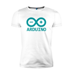 Мужская футболка премиум с принтом Arduino в Санкт-Петербурге, 92% хлопок, 8% лайкра | приталенный силуэт, круглый вырез ворота, длина до линии бедра, короткий рукав | arduino | board | code | ide | ардуино | код | коды | плата | платы | программирование