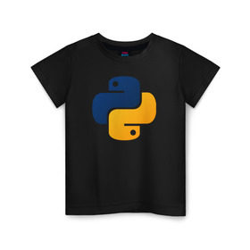 Детская футболка хлопок с принтом Python в Санкт-Петербурге, 100% хлопок | круглый вырез горловины, полуприлегающий силуэт, длина до линии бедер | code | codes | pyhton | код | коды | питон | программирование | язык программирования