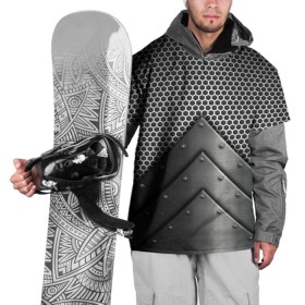Накидка на куртку 3D с принтом Броня металлическая в Санкт-Петербурге, 100% полиэстер |  | Тематика изображения на принте: абстракция | броня | геометрия | железо | кольчуга | конус | круги | линии | металл | полосы | сетка | сталь | текстура | треугольник