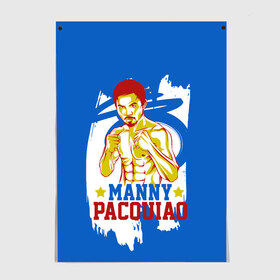 Постер с принтом Manny Pacquiao в Санкт-Петербурге, 100% бумага
 | бумага, плотность 150 мг. Матовая, но за счет высокого коэффициента гладкости имеет небольшой блеск и дает на свету блики, но в отличии от глянцевой бумаги не покрыта лаком | manny pacquiao | pac man | pacquiao | бокс | мэнни пакьяо | пакьяо