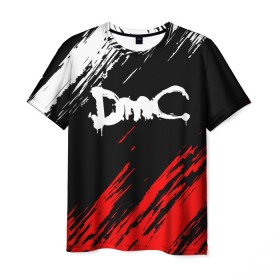 Мужская футболка 3D с принтом DEVIL MAY CRY (DMC) в Санкт-Петербурге, 100% полиэфир | прямой крой, круглый вырез горловины, длина до линии бедер | dante | devil may cry | devil may cry 5 | dmc | game | hell | play | sword | ад | данте | игры | меч