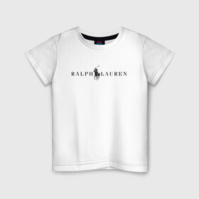 Детская футболка хлопок с принтом Ralph Lauren в Санкт-Петербурге, 100% хлопок | круглый вырез горловины, полуприлегающий силуэт, длина до линии бедер | ralph lauren | богато | бренд | всадник | дорого | крикет | лаурен | лошадь | минимализм | поло | премиум | ральф | ральфлаурен | свитшот | тренд | футболка