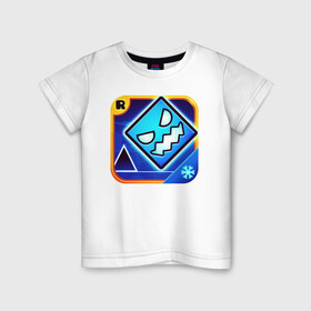 Детская футболка хлопок с принтом Geometry Dash в Санкт-Петербурге, 100% хлопок | круглый вырез горловины, полуприлегающий силуэт, длина до линии бедер | аркада | платформер