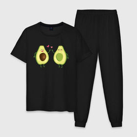 Мужская пижама хлопок с принтом Авокадо. в Санкт-Петербурге, 100% хлопок | брюки и футболка прямого кроя, без карманов, на брюках мягкая резинка на поясе и по низу штанин
 | авокадо | веган | еда блогеров | любовь | мемы | минимализм | прикольные картинки | прикольные надписи | растение | смешное авокадо | фрукт