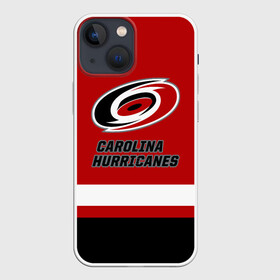 Чехол для iPhone 13 mini с принтом Каролина Харрикейнз в Санкт-Петербурге,  |  | carolina | carolina hurricanes | hockey | hurricanes | nhl | usa | каролина | каролина харрикейнз | нхл | спорт | сша | харрикейнз | хоккей | шайба