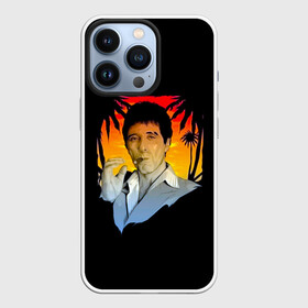 Чехол для iPhone 13 Pro с принтом Тони Монтана в Санкт-Петербурге,  |  | criminal | gangster | mafia | tony montana | актер | аль пачино | банда | бандит | гангстер | кино | костюм | крестный отец | криминал | лицо со шрамом | мафия | пальмы | парню | прикольная | природа | тони монтана