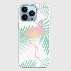 Чехол для iPhone 13 Pro с принтом Фламинго в джунглях в Санкт-Петербурге,  |  | арт | джунгли | лес | леса | пальма | пальмы | папоротник | розовый фламинго | фламинго