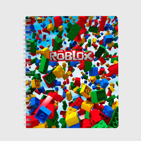 Тетрадь с принтом Roblox Cubes в Санкт-Петербурге, 100% бумага | 48 листов, плотность листов — 60 г/м2, плотность картонной обложки — 250 г/м2. Листы скреплены сбоку удобной пружинной спиралью. Уголки страниц и обложки скругленные. Цвет линий — светло-серый
 | game | game roblox | logo roblox | online game | r | roblox | игра | игра роблокс | лого | лого роблокс | логотип | надпись | онлайн игра | онлайн игра роблокс | роблокс