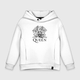 Детское худи Oversize хлопок с принтом QUEEN в Санкт-Петербурге, френч-терри — 70% хлопок, 30% полиэстер. Мягкий теплый начес внутри —100% хлопок | боковые карманы, эластичные манжеты и нижняя кромка, капюшон на магнитной кнопке | queen | rock | брайан мэи | группа queen | группа квин | джон дикон | квин | королева | король | роджер тейлор | рок | фредди меркьюри