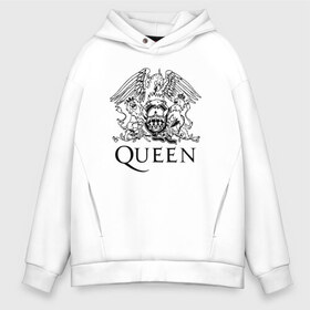 Мужское худи Oversize хлопок с принтом QUEEN в Санкт-Петербурге, френч-терри — 70% хлопок, 30% полиэстер. Мягкий теплый начес внутри —100% хлопок | боковые карманы, эластичные манжеты и нижняя кромка, капюшон на магнитной кнопке | queen | rock | брайан мэи | группа queen | группа квин | джон дикон | квин | королева | король | роджер тейлор | рок | фредди меркьюри