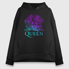 Женское худи Oversize хлопок с принтом QUEEN в Санкт-Петербурге, френч-терри — 70% хлопок, 30% полиэстер. Мягкий теплый начес внутри —100% хлопок | боковые карманы, эластичные манжеты и нижняя кромка, капюшон на магнитной кнопке | queen | rock | брайан мэи | группа queen | группа квин | джон дикон | квин | королева | король | роджер тейлор | рок | фредди меркьюри