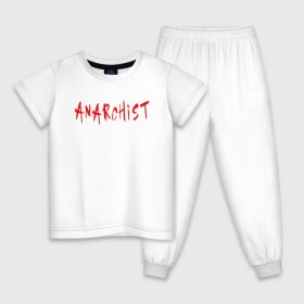Детская пижама хлопок с принтом Анархист в Санкт-Петербурге, 100% хлопок |  брюки и футболка прямого кроя, без карманов, на брюках мягкая резинка на поясе и по низу штанин
 | anarchism | anarchist | anarchy | music | punk | revolution | rock | system | анархизм | анархист | анархия | гражданская | летов | музыка | оборона | панк | революция | рок