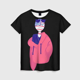 Женская футболка 3D с принтом СountryHumans в Санкт-Петербурге, 100% полиэфир ( синтетическое хлопкоподобное полотно) | прямой крой, круглый вырез горловины, длина до линии бедер | country humans | америка | интернет приколы | мемы | прикольные картинки | сountryhumans
