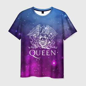 Мужская футболка 3D с принтом QUEEN в Санкт-Петербурге, 100% полиэфир | прямой крой, круглый вырез горловины, длина до линии бедер | queen | rock | брайан мэи | группа queen | группа квин | джон дикон | квин | королева | король | роджер тейлор | рок | фредди меркьюри