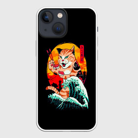 Чехол для iPhone 13 mini с принтом Котейка в Санкт-Петербурге,  |  | animal | anime | art | cat | japan | meme | samurai | аниме | арт | волна | животное | закат | иероглефы | кот | кошка | мем | прикол | прикольная | природа | сакура | самурай | суши | юмор | япония