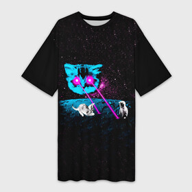 Платье-футболка 3D с принтом Кошак в Санкт-Петербурге,  |  | animal | art | cat | meme | nasa | space | stars | арт | астрономия | вселенная | галактика | голова | грозовой кошак | животное | космос | кот | котята | кошка | мем | наса | прикольная | тренд
