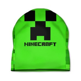 Шапка 3D с принтом MINECRAFT в Санкт-Петербурге, 100% полиэстер | универсальный размер, печать по всей поверхности изделия | block | creeper | cube | minecraft | pixel | блок | геометрия | крафт | крипер | кубики | майнкрафт | пиксели