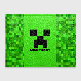 Обложка для студенческого билета с принтом MINECRAFT в Санкт-Петербурге, натуральная кожа | Размер: 11*8 см; Печать на всей внешней стороне | Тематика изображения на принте: block | creeper | cube | minecraft | pixel | блок | геометрия | крафт | крипер | кубики | майнкрафт | пиксели