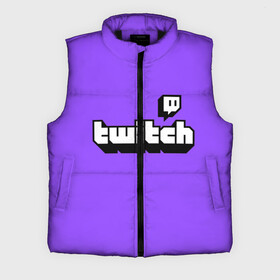 Мужской жилет утепленный 3D с принтом Twitch в Санкт-Петербурге,  |  | twich | twitch | twitch logo | twitch tv | твитч | твитч тв | твич | твич тв